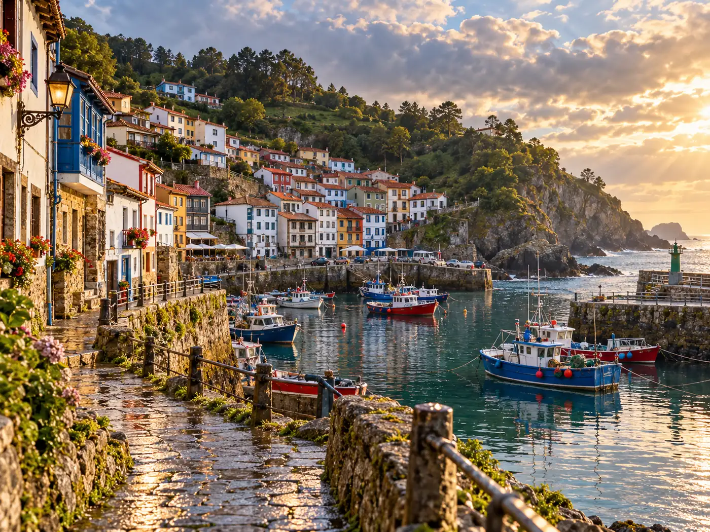 Pueblo pesquero en la costa asturiana
